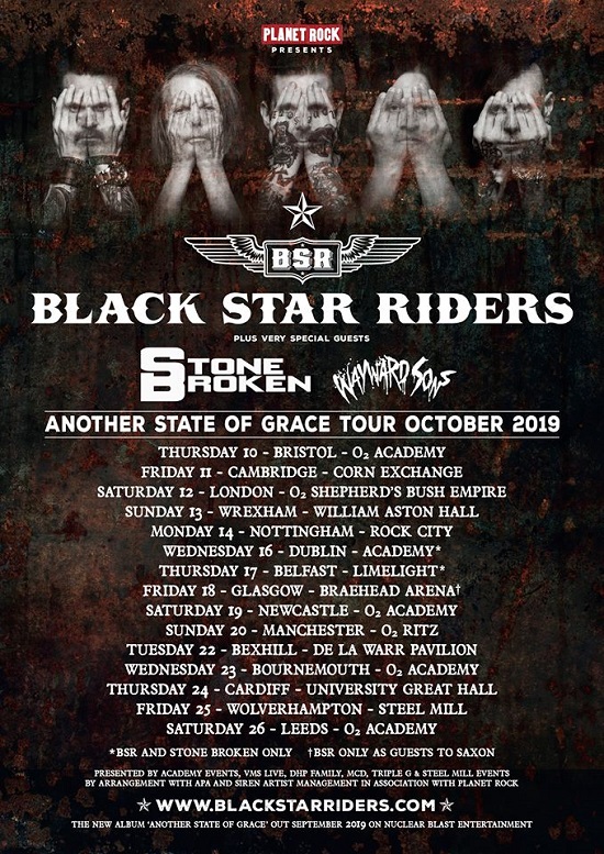 Black Star Riders 2019 tour poster