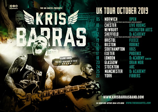 Poster for Kris Barras Band October 2019 tour