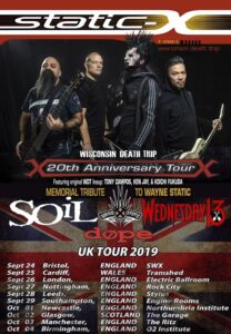 Poster for Static-X 2019 UK tour