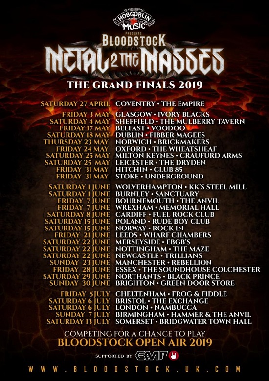 Poster for 2019 Bloodstock Metal 2 The Masses finals