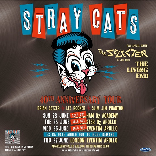 Stray Cats 2019 tour poster