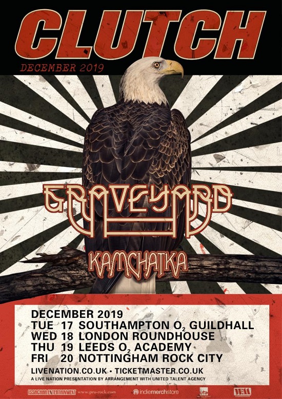 Clutch December 2019 UK tour poster