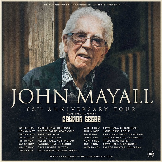 Poster for John Mayall 2019 tour