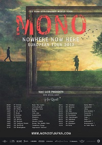 Poster for MONO Nowhere Now Here 10th anniversary European tour