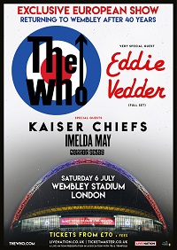 Poster for The Who at Wembley Stadium July 2019