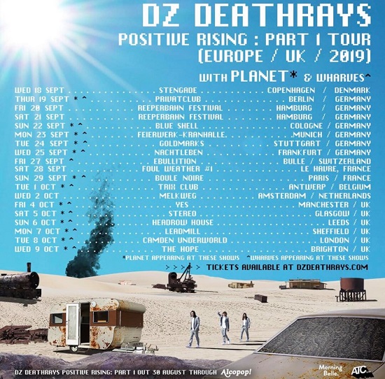 Poster for DZ Deathrays 2019 European tour