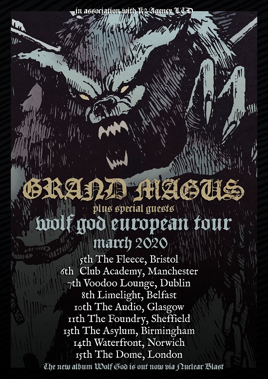 Poster for Grand Magus 2020 tour