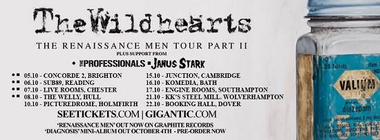 Poster for The Wildhearts October 2019 tour