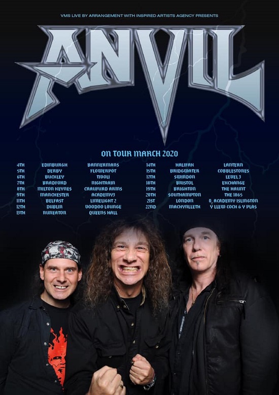 Poster for Anvil UK and Ireland 2020 tour