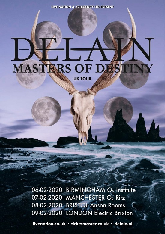 Poster for Delain 2020 tour