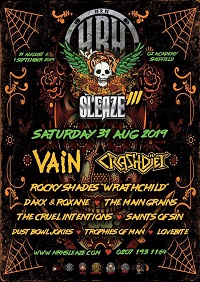 Poster for the Saturday of HRH Sleaze 2019