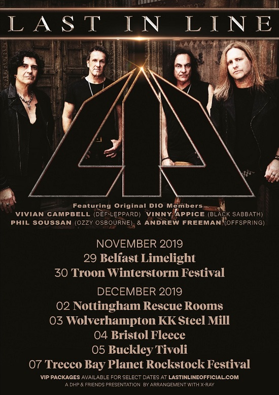 Poster for Last In Line 2019 UK tour dates