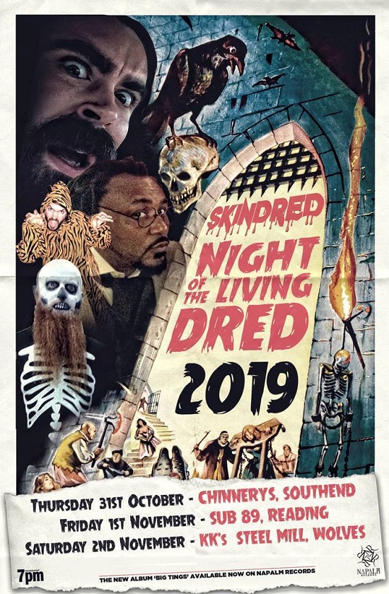 Poster for Skindred Halloween 2019 dates