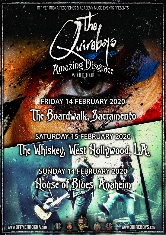 Poster for The Quireboys 2020 California shows