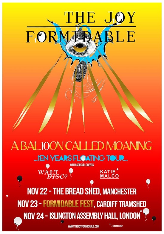 Poster for The Joy Formidable tenth anniversary tour