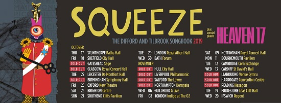 Flyer for Squeeze 2019 tour