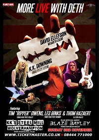 Poster for David Ellefson and KK Downing live in Wolverhampton