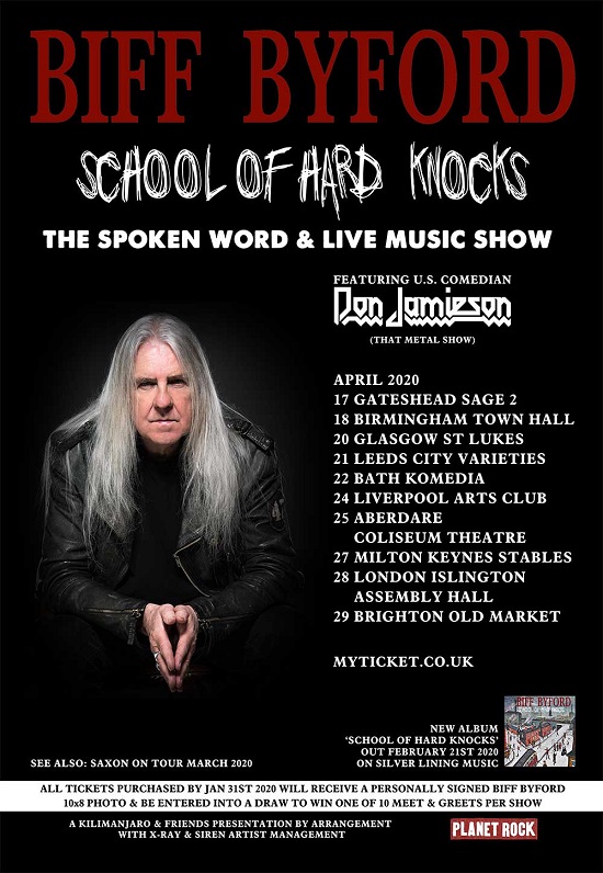 Poster for Biff Byford April 2020 solo tour