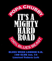 Poster for Popa Chubby at the 100 Club, London, January 2020