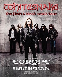 Poster for Whitesnake at SSE Arena, Belfast, 10 June 2020