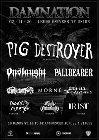Poster for first announcement by Damnation Festival