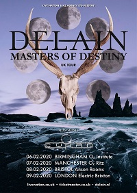 Delain 2020 England tour poster