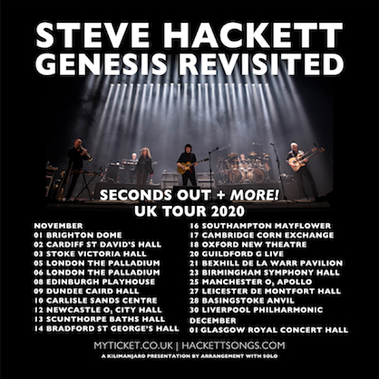 Steve Hackett 2020 tour poster