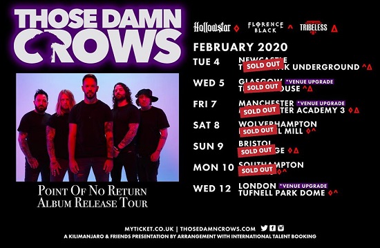 Poster for Those Damn Crows 2020 tour