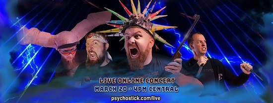 Facebook header for Psychostick virtual gig