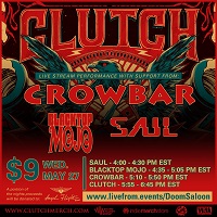 Poster for Clutch 'Live From The Doom Saloon' livestream event