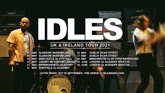 Poster for IDLES 2021 UK/Ireland tour
