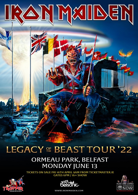 Poster for Iron Maiden in Belfast 2022