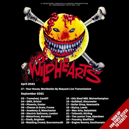 Poster for The Wildhearts September 2021 tour