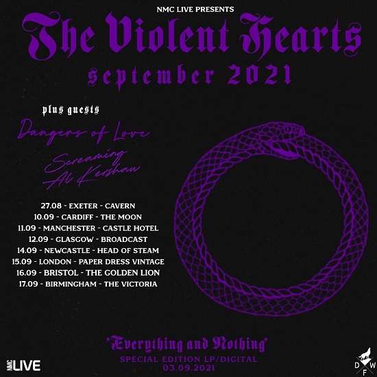 The Violent Hearts 2021 tour poster