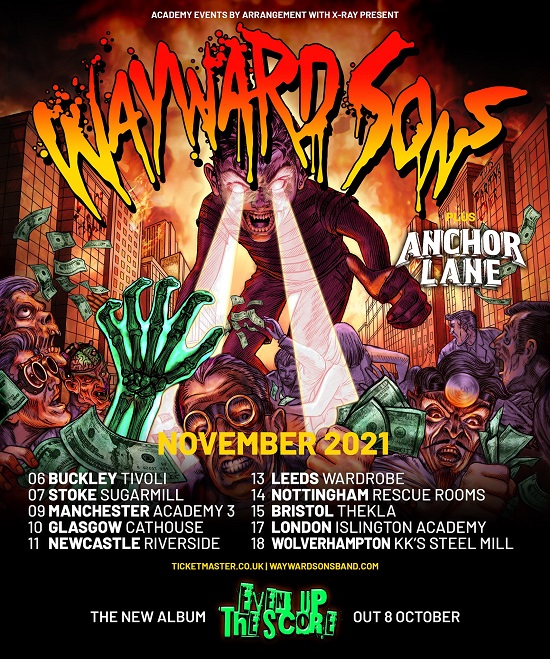 Poster for Wayward Sons November 2021 tour