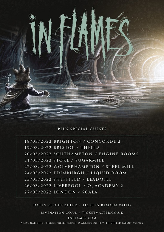 In Flames 2022 tour poster