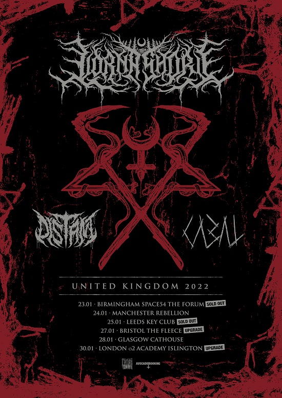 Poster for Lorna Shore January 2022 tour dates