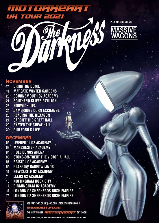 The Darkness Motorheart 2021 tour poster