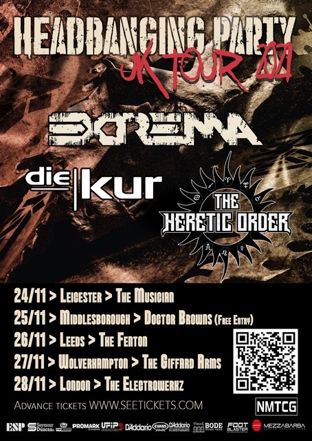 Poster for Extrema November 2021 tour dates