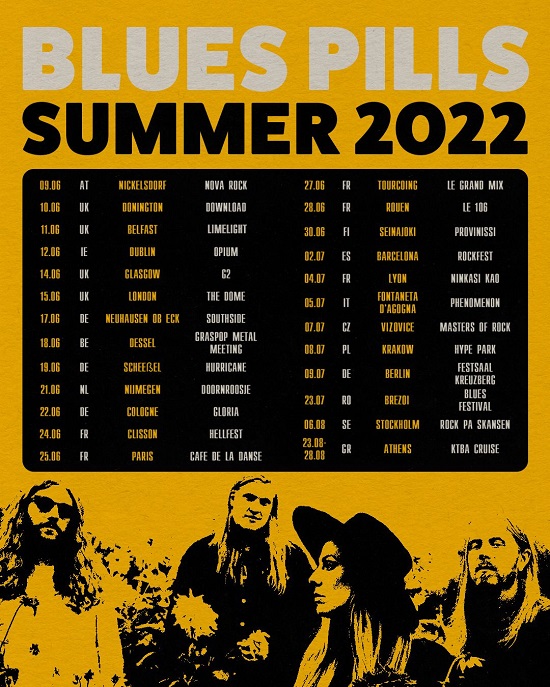 Blues Pills summer 2022 tour poster