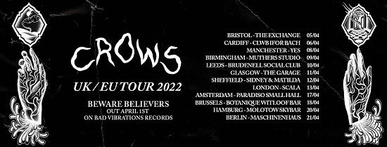 Poster for Crows 2022 UK/EU tour