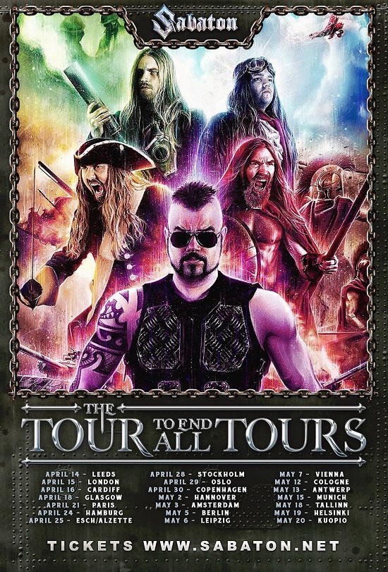 Sabaton 2023 tour poster