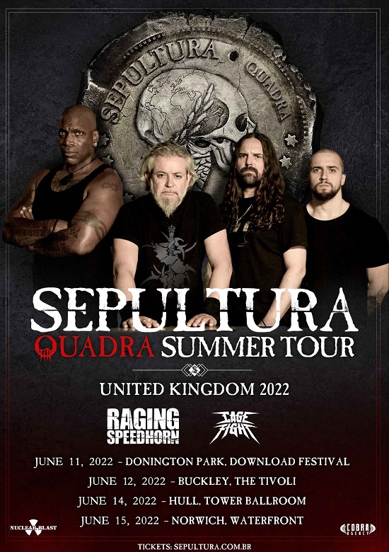 Poster for Sepultura summer 2022 tour