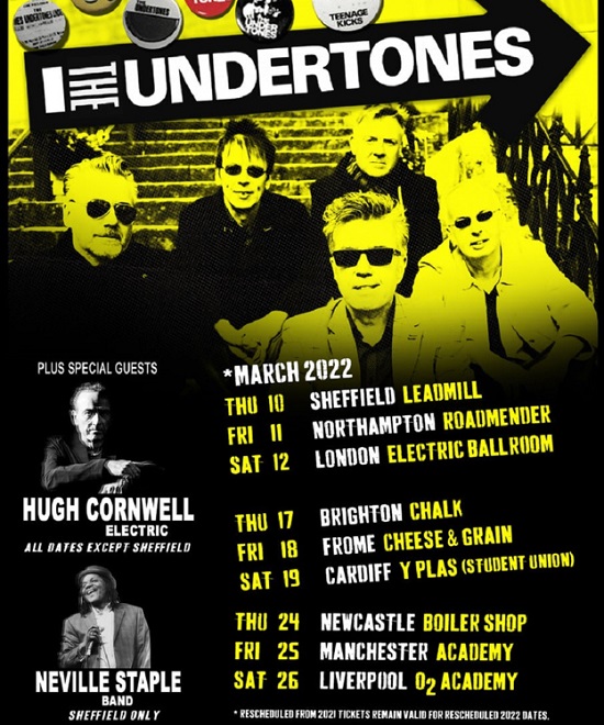 Poster for The Undertones 2022 tour