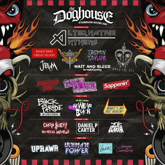 Poster for Download 2022 Dogtooth stage DJ line-up