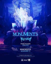 Poster for Monuments at Manchester Academy 3 on 22 April 2022