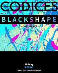 Poster for Codices at Retro, Manchester, 18 May 2022