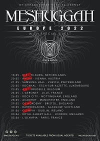 Meshuggah 2022 tour poster
