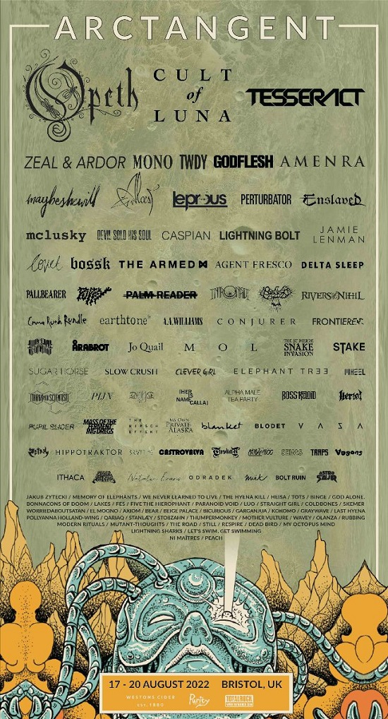 Poster for ArcTanGent 2022 final line-up