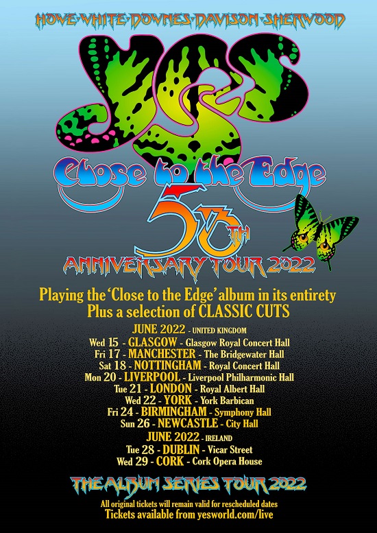 YES Closer To The Edge 50th Anniversary tour poster